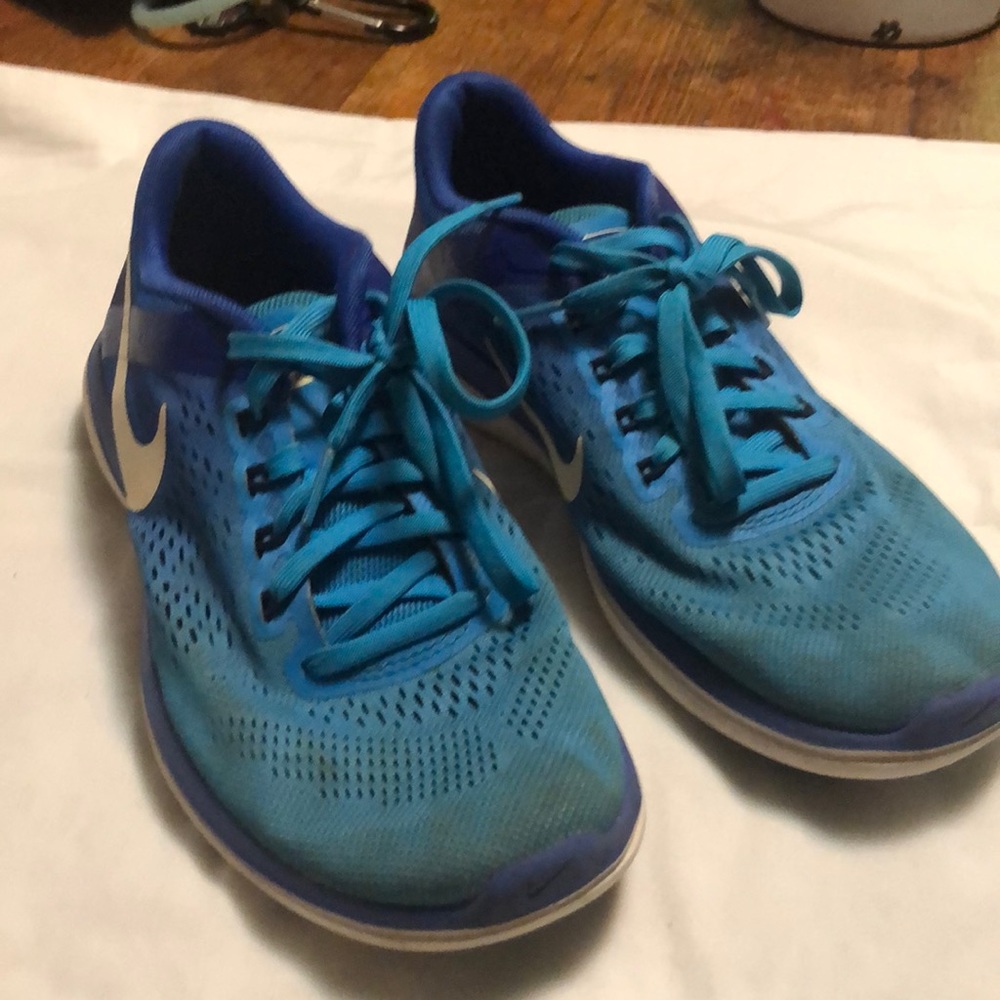 nike flex 2016 run blue running shoes